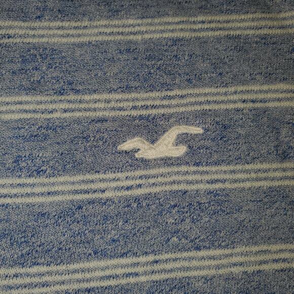 Hollister Blue Striped Long Sleeve Crewneck Shirt Size M - Picture 2 of 6